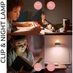STARLIGHT SL.GT LAMPE A PINCE Flexible Avec Veilleuse /Avec Batterie Rechargeable Par USB/Liseuse LED & Lampe De Lecture - Rose -Lampe Soldes Boutique 59963704 5
