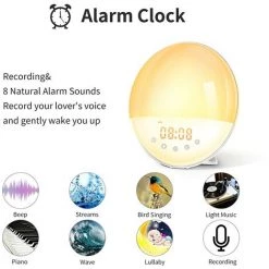 MINKUROW Réveil Lumineux Avec Fonction D'enregistrement Réveil Lumière Du Jour Avec 30 Niveaux De Luminosité / 9 Tonalités D'alarme / Coucher De Soleil & Lever Du Soleil / Radio FM / Fonction De Répétition / 16 Volumes Réglables / Adaptateur Pour Enfants Et Adulte 9 MINKUROW Réveil Lumineux Avec Fonction D'enregistrement Réveil Lumière Du Jour Avec 30 Niveaux De Luminosité / 9 Tonalités D'alarme / Coucher De Soleil & Lever Du Soleil / Radio FM / Fonction De Répétition / 16 Volumes Réglables / Adaptateur Pour Enfants Et Adulte -Lampe Soldes Boutique 60014848 5