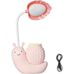 TRIOMPHE Lampe De Table LED Lampe De Bureau Multifonctionnelle Mignonne Avec Porte-Stylo Lampe De Bureau Eyeshield Pour étudiants Enfants Alimentée Par USB( Rose)T-Audace