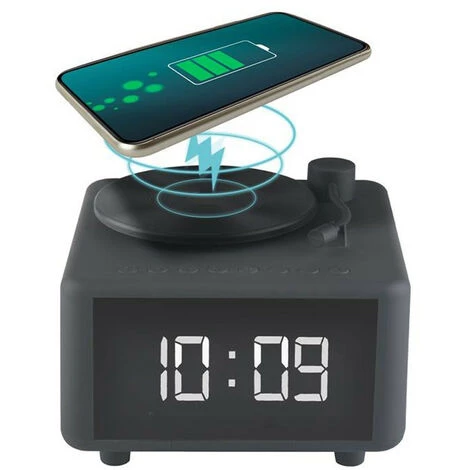 Réveil Enceinte Chargeur Tourne-Disque La Chaise Longue Noir - Noir 2 Réveil Enceinte Chargeur Tourne-Disque La Chaise Longue Noir - Noir – Image 2