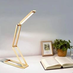 TRIOMPHE Lumiere De Bureau LED,Lampe De Table Dimmable Pliable En Aluminium Sans Fil Avec USB Recharge, 2 Modes De Luminosité Protection Vos Yeux Pour Enfant/Etude/Lecture/Bureau Lampe De Chevet (Or)T-Audace -Lampe Soldes Boutique 60367795 4
