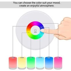 PESCE Veilleuse LED, Lampe De Table De Chevet Intelligente, Commande Tactile Dimmable, Rechargeable Par USB, Portable, Changement De Couleur RGB Pour Les Enfants, Chambre, Camping (Blanc Chaud) 7 PESCE Veilleuse LED, Lampe De Table De Chevet Intelligente, Commande Tactile Dimmable, Rechargeable Par USB, Portable, Changement De Couleur RGB Pour Les Enfants, Chambre, Camping (Blanc Chaud) -Lampe Soldes Boutique 60374449 3