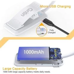 PESCE Lampe De Lecture Rechargeable, Liseuse Lampe Clip 9 LED, Gradation Progressive & 3 Modes De Couleur (Blanc Froid&Chaud) -Lampe Soldes Boutique 60374477 5