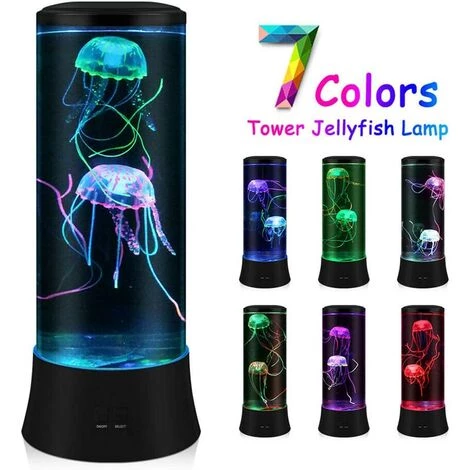 PESCE Lampe à Lave à LED Fantaisie Avec Méduses - 7 Couleurs - Lampe D'ambiance Style Aquarium 4 PESCE Lampe à Lave à LED Fantaisie Avec Méduses - 7 Couleurs - Lampe D'ambiance Style Aquarium – Image 4