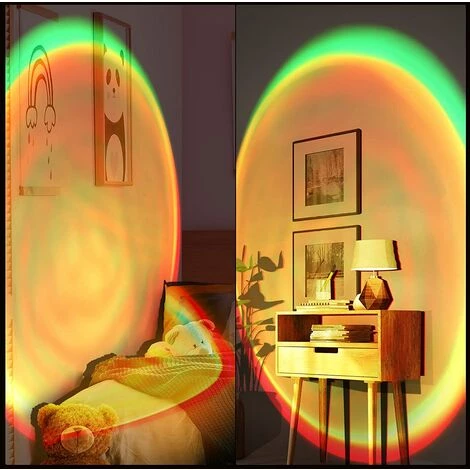 PESCE Lampe Coucher De Soleil, Sunset Lamp, 16 Couleur Lampe De Projection Avec Trépied, Sunset Aura, Lampe LED Arc-en-ciel USB, Lumière De Visuelle Romantique, Rotation à 360 Degrés , Beau Cadeau 3 PESCE Lampe Coucher De Soleil, Sunset Lamp, 16 Couleur Lampe De Projection Avec Trépied, Sunset Aura, Lampe LED Arc-en-ciel USB, Lumière De Visuelle Romantique, Rotation à 360 Degrés , Beau Cadeau – Image 3