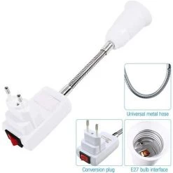 PESCE Douille E27 Avec Interrupteur Sans Fil,360 Degrés Réglable Porte Lumière De L'Ampoule LED Pour Bureau Chambre Cuisine Lampe Murale, Lampe De Lecture Au Lit (sans Ampoule) 9 PESCE Douille E27 Avec Interrupteur Sans Fil,360 Degrés Réglable Porte Lumière De L'Ampoule LED Pour Bureau Chambre Cuisine Lampe Murale, Lampe De Lecture Au Lit (sans Ampoule) -Lampe Soldes Boutique 60492680 5