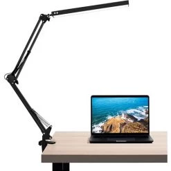 JOORRT Lampe De Bureau LED, 10W Lampe De Table Architecte Pliable Avec Pince, 3 Couleur Et 10 Niveaux De Luminosité, Lampe De Table USB Avec Protection Oculaire, CâBle Usb 5V / 2A Incluse