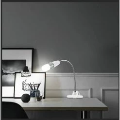 Cisea E27 Douille Ampoule à Pince Avec Interrupteur,Base De Lampe De Table à LED Avec Col De Cygne 360 Degrés,Clip-Sur Base De Lampe Avec 1.8M Câble, Pour Plantes,Aquariums,Table, Maquillage,Lecture -Lampe Soldes Boutique 60689647 5