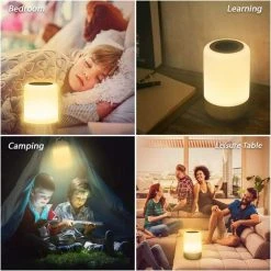 MINKUROW Dimmable Lampe De Chevet Tactile, Lampe Led Sans Fil A Pile Avec 4 Couleur Changeante Et 3 Intensité Lumière, Veilleuse Led Enfant Rechargeable Avec Fonction De Minuterie Pour Chambre, Table, Nuit -Lampe Soldes Boutique 60995696 4