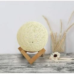 MINKUROW LED, Lampe De Chevet, Lampe D'Ambiance De Chambre En Rotin Et Bois, USB Rechargeable -Lampe Soldes Boutique 60995775 5