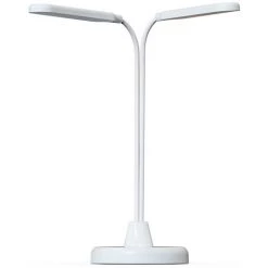 ASUPERMALL Lampe De Bureau à Double Tête DC 5V 8W, Lampe De Bureau Tactile 44LEDs, Port D'alimentation De Type C / Commutation De Température De 3 Couleurs / Gradation Infinie, Version Plug-in (sans Chargement Sans Fil), Style 1