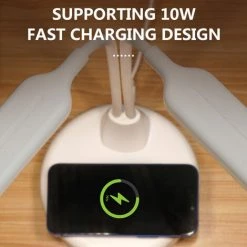 ASUPERMALL Lampe De Bureau à Double Tête DC 5V 8W, Lampe De Bureau Tactile 44LEDs, Port D'alimentation De Type C / Commutation De Température De 3 Couleurs / Gradation Infinie, Version Plug-in (sans Chargement Sans Fil), Style 1 -Lampe Soldes Boutique 61172239 3