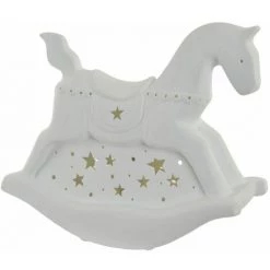 L'UNIVERS DU CHEVAL Lampe à Poser Blanche Cheval 22 Cm