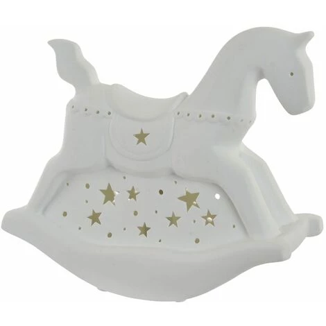 L'UNIVERS DU CHEVAL Lampe à Poser Blanche Cheval 22 Cm 1 L'UNIVERS DU CHEVAL Lampe à Poser Blanche Cheval 22 Cm