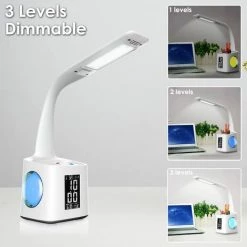 GRID COOL Lampe De Bureau D'étude LED Rechargeable Avec Affichage De L'heure Du Calendrier Porte-stylo 10W 7 GRID COOL Lampe De Bureau D'étude LED Rechargeable Avec Affichage De L'heure Du Calendrier Porte-stylo 10W -Lampe Soldes Boutique 63488940 3