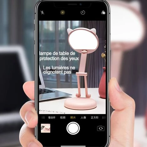 GRID COOL Lampe De Bureau LED Pour Enfants, Lampe De Chevet Oreille De Chat Rose Pour Filles, Réglable 2 GRID COOL Lampe De Bureau LED Pour Enfants, Lampe De Chevet Oreille De Chat Rose Pour Filles, Réglable – Image 2