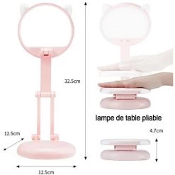 GRID COOL Lampe De Bureau LED Pour Enfants, Lampe De Chevet Oreille De Chat Rose Pour Filles, Réglable 7 GRID COOL Lampe De Bureau LED Pour Enfants, Lampe De Chevet Oreille De Chat Rose Pour Filles, Réglable -Lampe Soldes Boutique 63493308 3