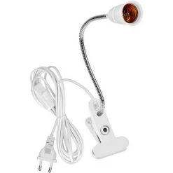 ROSIER Lampe De Table LED à Pince - Culot E27 - Col De Cygne - Support Flexible à 360 ° - Pour Lit, Bureau, Lecture Nocturne（30cm）——VEBTles