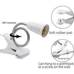 ROSIER Lampe De Table LED à Pince - Culot E27 - Col De Cygne - Support Flexible à 360 ° - Pour Lit, Bureau, Lecture Nocturne（30cm）——VEBTles -Lampe Soldes Boutique 63707125 3