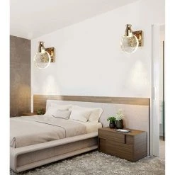 BENOBBY KIDS Applique Murale Cristal, Luminaire Mural Interieur De Style Nordique De Luxe, Lampe Murale Ronde Créatif Pour Chambre, Chevet, Salon, Salle De Bain, Commode, Couloir(Or, Petit) -Lampe Soldes Boutique 63939469 5