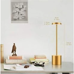 ZOLGINAH Lampe De Table à LED Sans Fil, Lampe De Bureau De Charge USB, Lampe De Chevet 2 Niveaux Luminosité De La Luminosité De L'aluminium Moderne Hôtel Moderne Restaurant Chambre De Chevet Taillis De Chevet -Lampe Soldes Boutique 64028816 5