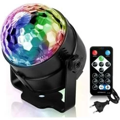TINOR Boule à Facettes LED USB Pour Enfants, Lumière Disco, Effets De Lumière, 7 Couleurs Contrôlées Par La Musique, éclairage De Fête Pour Enfants, Noël, Fête D'anniversaire, Décoration