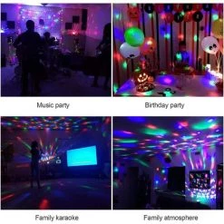 TINOR Boule à Facettes LED USB Pour Enfants, Lumière Disco, Effets De Lumière, 7 Couleurs Contrôlées Par La Musique, éclairage De Fête Pour Enfants, Noël, Fête D'anniversaire, Décoration -Lampe Soldes Boutique 64029695 5