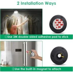 MONLY Lampes De Placard, Détecteur De Mouvement Pour L'intérieur, Lampes De Placard à DEL Alimentées Par Batterie, Veilleuses De Mouvement à Coller N'importe Où, Lumières D'escalier, Appliques Murales Pour Couloir, Chambre à Coucher, Cuisine (paquet De 3 Blancs -Lampe Soldes Boutique 64452547 3