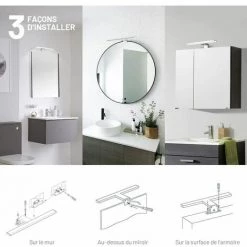 NAXUNNN Lampe De Miroir Pour Salle De Bain 5500k, Lampe LED Murale 6w 230v & 650LM De 30cm, IP44 Etanche, Lumière Blanche, à Economie D'Energie -Lampe Soldes Boutique 64499225 3