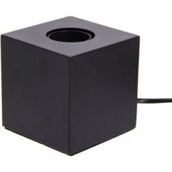 XANLITE - Lampe à Poser Cube En Métal Noir, Compatible Culot E27, IP20, 60W Puissance Max - XDLAPCUBIKB