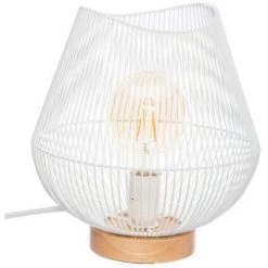 Lampe "jena" En Métal Filaire Hateur 28 Cm D'atmosphera - Blanc