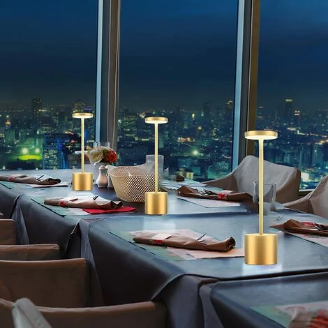 GALOZZOIT Lampe De Table LED Sans Fil USB 1200 MAh En Aluminium Rechargeable Pour Salle à Manger Ou Bureau (or Local) 3 GALOZZOIT Lampe De Table LED Sans Fil USB 1200 MAh En Aluminium Rechargeable Pour Salle à Manger Ou Bureau (or Local) – Image 3