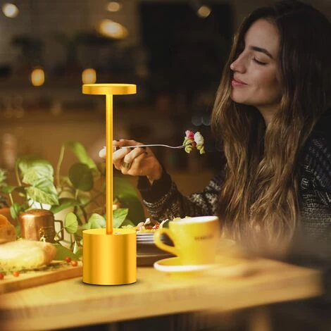 GALOZZOIT Lampe De Table LED Sans Fil USB 1200 MAh En Aluminium Rechargeable Pour Salle à Manger Ou Bureau (or Local) 4 GALOZZOIT Lampe De Table LED Sans Fil USB 1200 MAh En Aluminium Rechargeable Pour Salle à Manger Ou Bureau (or Local) – Image 4