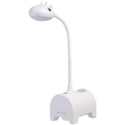 LLOVE Lampe De Bureau LED Pour Enfants, Lampe De Bureau Tricolore Dimmable, Interrupteur Tactile/connexion USB/porte-stylo, Lampe De Lecture Pour Chambre D'enfant, étude, Travail (blanc)