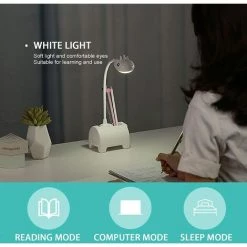 LLOVE Lampe De Bureau LED Pour Enfants, Lampe De Bureau Tricolore Dimmable, Interrupteur Tactile/connexion USB/porte-stylo, Lampe De Lecture Pour Chambre D'enfant, étude, Travail (blanc) 8 LLOVE Lampe De Bureau LED Pour Enfants, Lampe De Bureau Tricolore Dimmable, Interrupteur Tactile/connexion USB/porte-stylo, Lampe De Lecture Pour Chambre D'enfant, étude, Travail (blanc) -Lampe Soldes Boutique 64870906 4