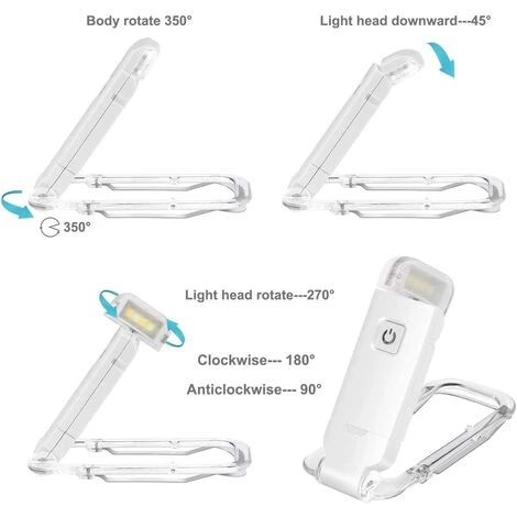 LLOVE Lampe De Lecture USB Liseuses LED Rechargeable Avec Lampe De Lecture Pour Lire Au Lit Pince 3 Niveaux Luminosité Réglable Pliable Mini Clip Lampe 2 LLOVE Lampe De Lecture USB Liseuses LED Rechargeable Avec Lampe De Lecture Pour Lire Au Lit Pince 3 Niveaux Luminosité Réglable Pliable Mini Clip Lampe – Image 2