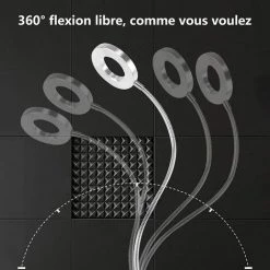 LLOVE 6W Lampe De Bureau USB Clipsable à Pince De Lecture Au Lit, Lumière Blanche Chaude Et Froide, Col De Cygne Flexible En Métal Argent (Adapteur Non-Incluse)[Classe énergétique A++] -Lampe Soldes Boutique 64871243 4