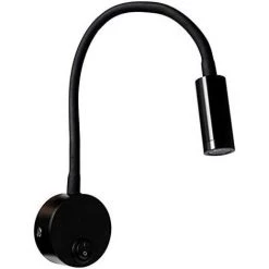 LLOVE Bras Flexible Applique Murale LED 3W Design Moderne Lampe De Lecture De Chevet à 360 Degrés Lumière Douce Col De Cygne Noire Avec Interrupteur Pour Chambre Bureau Hôtel-Blanc Chaud