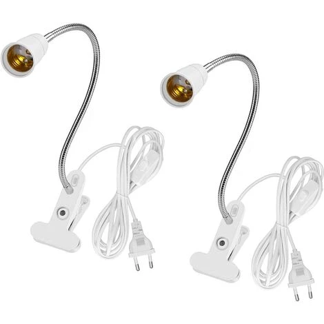 LLOVE E27 Douille Ampoule à Pince, 2-Pièces Support De Lampe De Bureau Avec étanche Interrupteur Et Réglable Col De Cygne, Clip-Sur E27 Base De Lampe Avec 6.8ft Câble Pour Lecture De Nuit/Lampe Des Plantes 1 LLOVE E27 Douille Ampoule à Pince, 2-Pièces Support De Lampe De Bureau Avec étanche Interrupteur Et Réglable Col De Cygne, Clip-Sur E27 Base De Lampe Avec 6.8ft Câble Pour Lecture De Nuit/Lampe Des Plantes