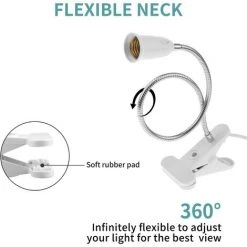 LLOVE E27 Douille Ampoule à Pince, 2-Pièces Support De Lampe De Bureau Avec étanche Interrupteur Et Réglable Col De Cygne, Clip-Sur E27 Base De Lampe Avec 6.8ft Câble Pour Lecture De Nuit/Lampe Des Plantes 8 LLOVE E27 Douille Ampoule à Pince, 2-Pièces Support De Lampe De Bureau Avec étanche Interrupteur Et Réglable Col De Cygne, Clip-Sur E27 Base De Lampe Avec 6.8ft Câble Pour Lecture De Nuit/Lampe Des Plantes -Lampe Soldes Boutique 64871378 4