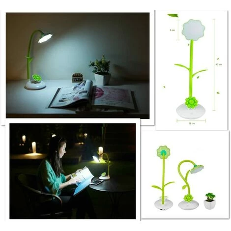LLOVE Lampe De Bureau LED Verte Pour Enfant, Lampe De Chevet Avec Capteur Tactile De Liseuse Flexible, Charge Via USB Et Support De Téléphone Pivotant à 360° (vert) 2 LLOVE Lampe De Bureau LED Verte Pour Enfant, Lampe De Chevet Avec Capteur Tactile De Liseuse Flexible, Charge Via USB Et Support De Téléphone Pivotant à 360° (vert) – Image 2