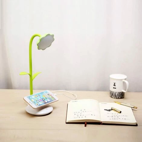 LLOVE Lampe De Bureau LED Verte Pour Enfant, Lampe De Chevet Avec Capteur Tactile De Liseuse Flexible, Charge Via USB Et Support De Téléphone Pivotant à 360° (vert) 5 LLOVE Lampe De Bureau LED Verte Pour Enfant, Lampe De Chevet Avec Capteur Tactile De Liseuse Flexible, Charge Via USB Et Support De Téléphone Pivotant à 360° (vert) – Image 5
