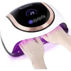 BENOBBY KIDS Lampe UV Sèche Ongles,180W UV LED Séchoir à Ongles Professionnel Automatique, 4 Minuteries 30/60/90/120S, Grand LCD Ecran, Base Aimant Démontable, Pour Vernis Semi Permanent