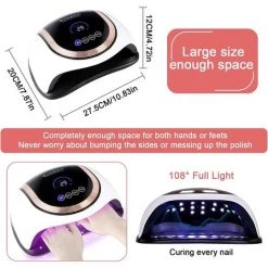 BENOBBY KIDS Lampe UV Sèche Ongles,180W UV LED Séchoir à Ongles Professionnel Automatique, 4 Minuteries 30/60/90/120S, Grand LCD Ecran, Base Aimant Démontable, Pour Vernis Semi Permanent -Lampe Soldes Boutique 64873185 3