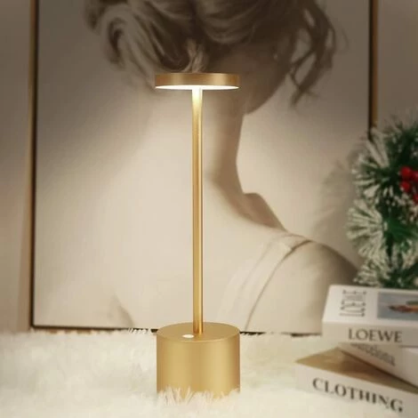AIDUCHO Lampes De Table Sans Fil, Lampe De Bureau LED Rechargeable 1800mAh, 2 Modes De Couleur, Lumières Modernes à Piles Pour Chambre, Bureau, Salle à Manger - Or 1 AIDUCHO Lampes De Table Sans Fil, Lampe De Bureau LED Rechargeable 1800mAh, 2 Modes De Couleur, Lumières Modernes à Piles Pour Chambre, Bureau, Salle à Manger - Or