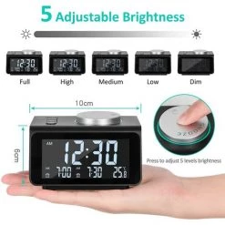 LTS FAFA Radio-réveil Double, Réveil Numérique Avec Radio Fm, Double Port USB, 7 Alarmes -Lampe Soldes Boutique 64931451 5