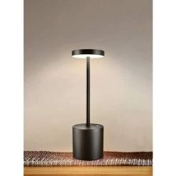 LYCXAMES Lampe De Table Sans Fil LED, Petite Lampe De Bureau En Métal Rechargeable, 2 Niveaux De Gradation, Hôtel Moderne Restaurant Chambre à Coucher