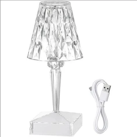 Lampe De Table En Cristal De Diamant, Lampe De Chevet Veilleuse Atmosphere Chambre,Luminosite Reglable 3 Couleurs D'eclairage Avec Luminosite(Charge USB, 1 Article, BDD) 4 Lampe De Table En Cristal De Diamant, Lampe De Chevet Veilleuse Atmosphere Chambre,Luminosite Reglable 3 Couleurs D'eclairage Avec Luminosite(Charge USB, 1 Article, BDD) – Image 4