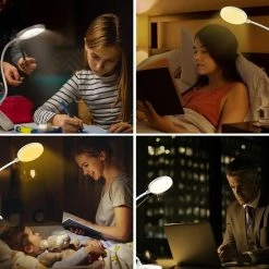 KAEJYIUT Lampe De Bureau LED Sans Fil Rechargeable, 3 Couleur Et 3 Intensité Réglables, Lampe De Chevet USB Tactile Avec Pince Pour Enfants , 20 LEDs Flexible 360°Portable Lampe De Lecture Clipsable -Lampe Soldes Boutique 65391560 5