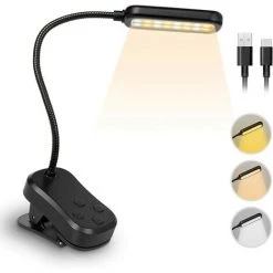 OSQI Lampe De Lecture à Clipser, Lampe De Lecture Pour Lire Au Lit, Lampe De Lecture Rechargeable Par USB Avec 16 LED, 5 Luminosités Et 3 Modes De Couleur Pour Les Lecteurs Et Les Enfants